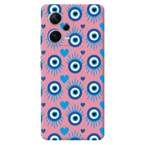 Xiaomi Poco X5 Heart Eye Pink Colored Silicone TPU Θήκη