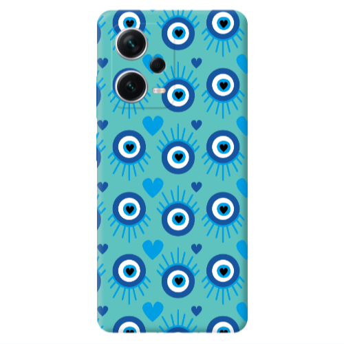 Xiaomi Poco X5 Heart Eye Turquoise Colored Silicone TPU Θήκη
