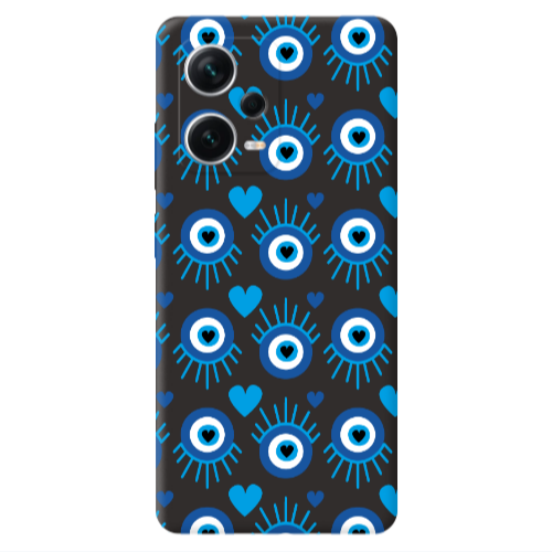 Xiaomi Poco X5 Heart Eye Black Colored Silicone TPU Θήκη