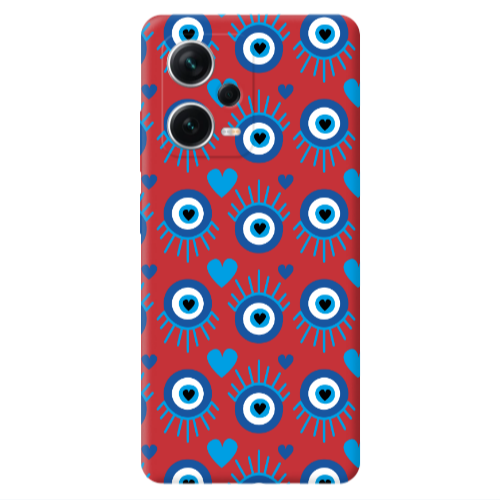 Xiaomi Poco X5 Heart Eye Red Colored Silicone TPU Θήκη