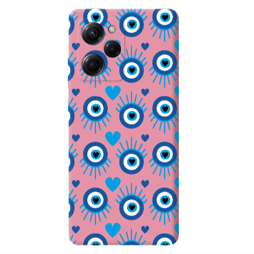 Xiaomi Poco X5 Pro Heart Eye Pink Colored Silicone TPU Θήκη