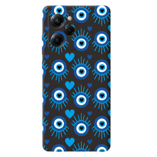 Xiaomi Poco X5 Pro Heart Eye Black Colored Silicone TPU Θήκη