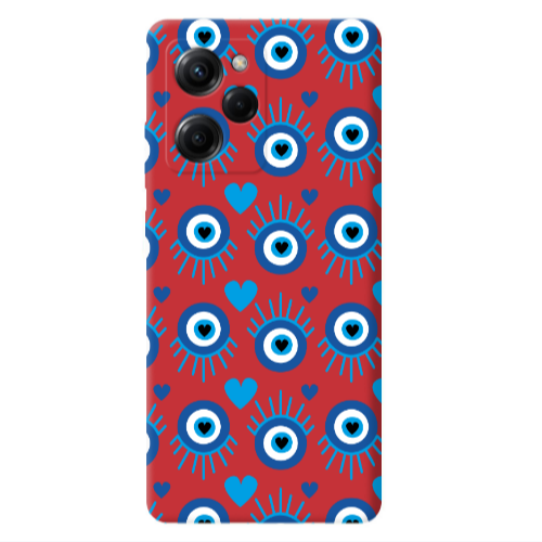 Xiaomi Poco X5 Pro Heart Eye Red Colored Silicone TPU Θήκη