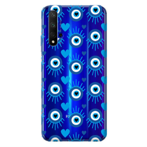 Huawei Nova 5 T Heart Eye Transparent Silicone TPU Θήκη