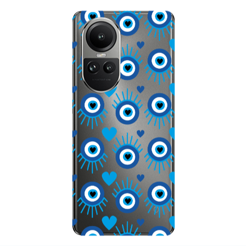 Oppo Reno10 5G Heart Eye Transparent Silicone TPU Θήκη