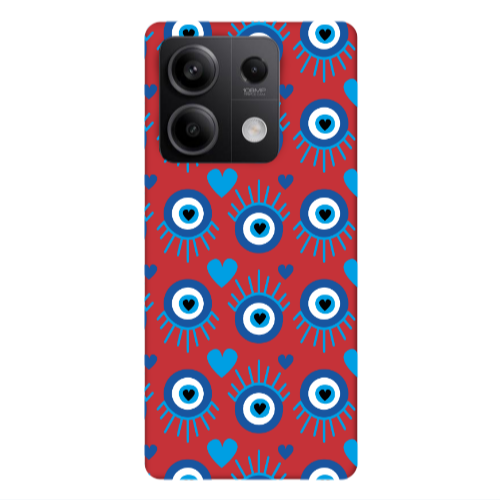 Xiaomi Redmi Note 13 5G Heart Eye Red Colored Silicone TPU Θήκη