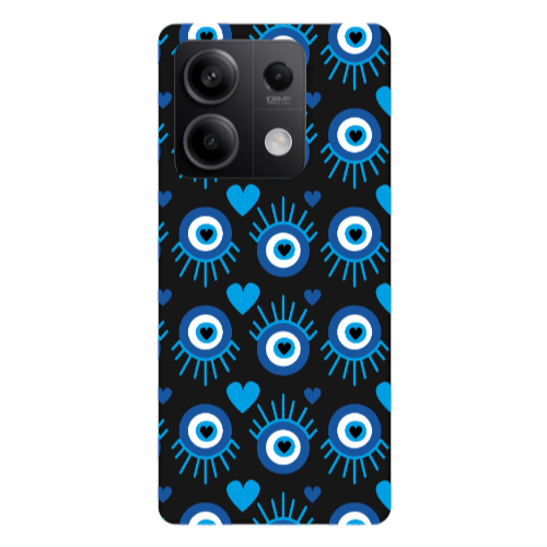 Xiaomi Redmi Note 13Pro 5G Heart Eye Black Colored Silicone TPU Θήκη