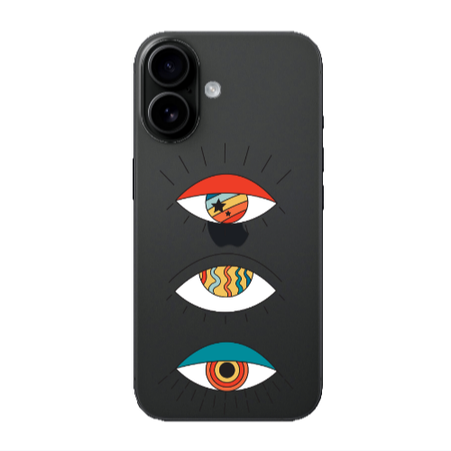 Apple Iphone 16 plus 3 different eyes Transparent Silicone TPU Θήκη
