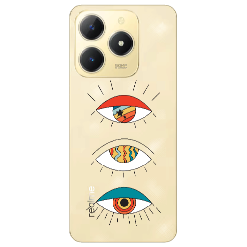 Realme C61 3 different eyes Transparent Silicone TPU Θήκη