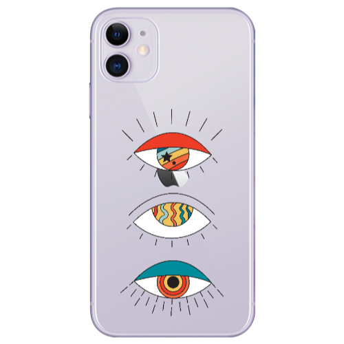 Apple iPhone 11  3 different eyes Transparent Silicone TPU Θήκη