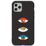 Apple iPhone 11 Pro 3 different eyes Black Colored Silicone TPU Θήκη