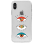 Apple iPhone X 3 different eyes Transparent Silicone TPU Θήκη