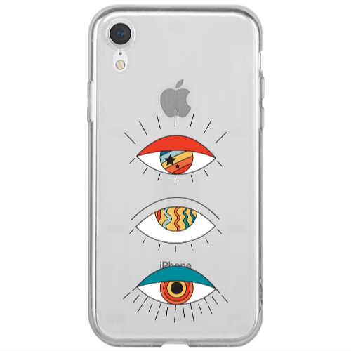 Apple iPhone Xr 3 different eyes Transparent Silicone TPU Θήκη