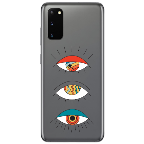 Samsung S20 3 different eyes Transparent Silicone TPU Θήκη