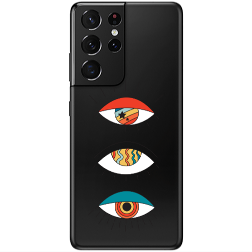 Samsung S21 Ultra 3 different eyes Transparent Silicone TPU Θήκη