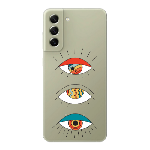 Samsung S22 3 different eyes Transparent Silicone TPU Θήκη