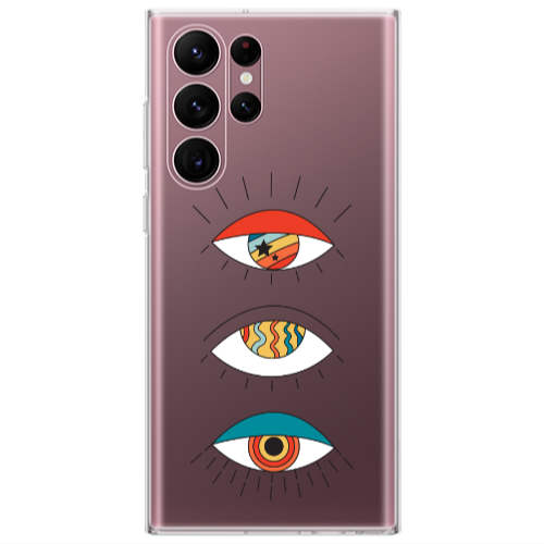 Samsung S22 Ultra 3 different eyes Transparent Silicone TPU Θήκη