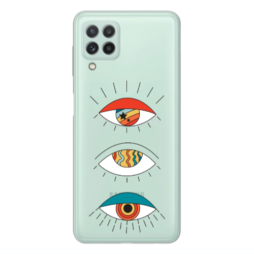 Samsung A22 4G 3 different eyes Transparent Silicone TPU Θήκη