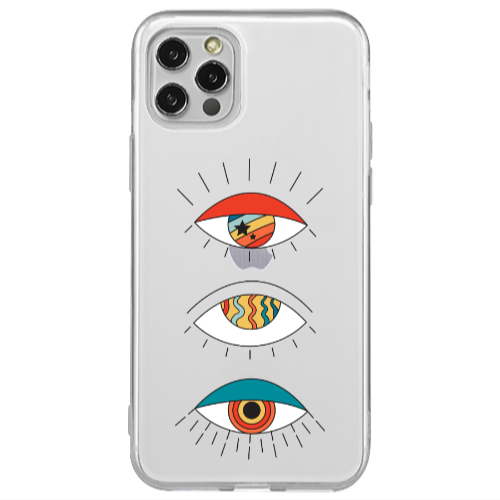 Apple iPhone 12 Pro 3 different eyes Transparent Silicone TPU Θήκη