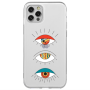 Apple iPhone 12 Pro 3 different eyes Transparent Silicone TPU Θήκη
