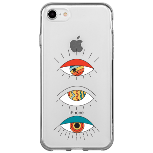 Apple iPhone 7 3 different eyes Transparent Silicone TPU Θήκη