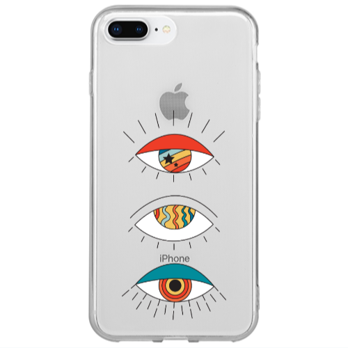 Apple iPhone 7 Plus 3 different eyes Transparent Silicone TPU Θήκη