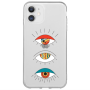 Apple iPhone 12 Mini 3 different eyes Transparent Silicone TPU Θήκη