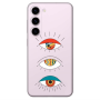 Samsung S23 3 different eyes Transparent Silicone TPU Θήκη