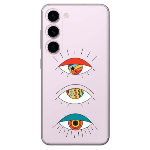 Samsung S23 Plus 3 different eyes Transparent Silicone TPU Θήκη