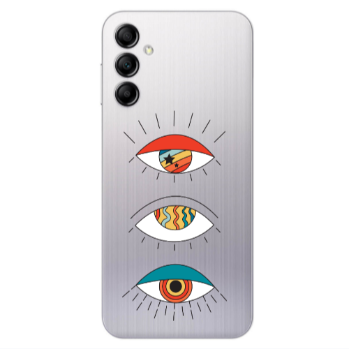 Samsung A14 5G 3 different eyes Transparent Silicone TPU Θήκη