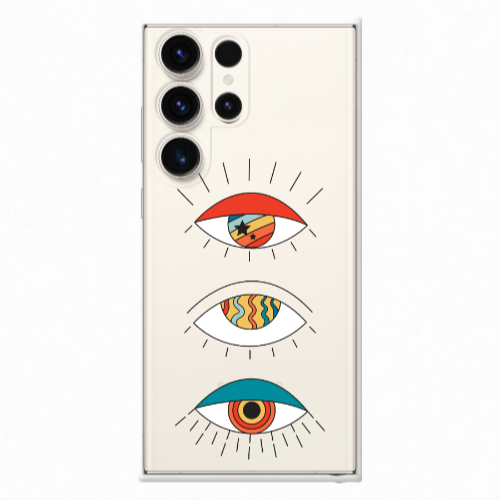 Samsung S23 Ultra 3 different eyes Transparent Silicone TPU Θήκη