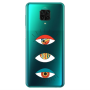 Xiaomi Redmi Note 9S 3 different eyes Transparent Silicone TPU Θήκη