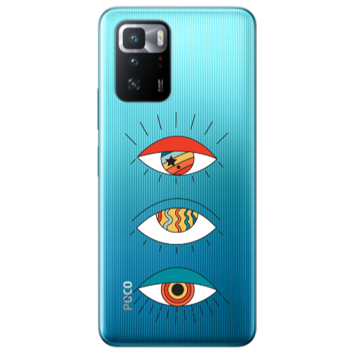 Xiaomi Poco X3 GT 3 different eyes Transparent Silicone TPU Θήκη