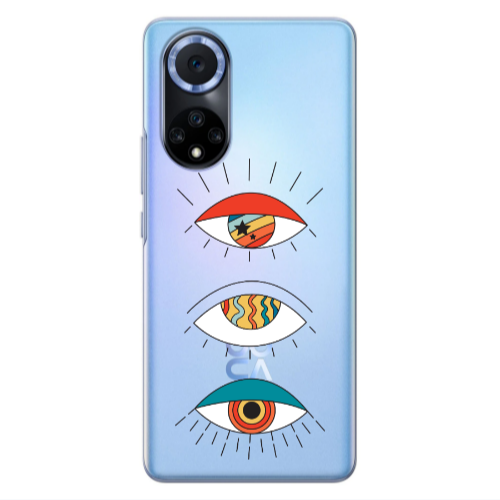 Huawei Nova 9 3 different eyes Transparent Silicone TPU Θήκη