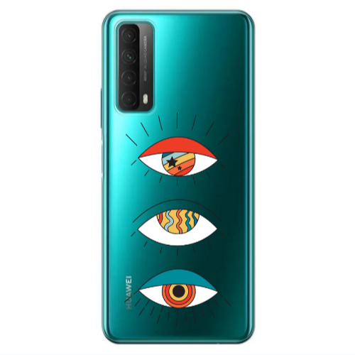 Huawei P Smart 2021 3 different eyes Transparent Silicone TPU Θήκη