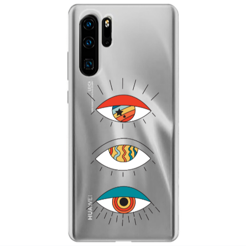 Huawei P30 Pro 3 different eyes Transparent Silicone TPU Θήκη