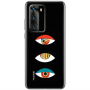 Huawei P40 3 different eyes Transparent Silicone TPU Θήκη