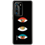 Huawei P40 Pro 3 different eyes Transparent Silicone TPU Θήκη