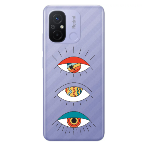 Xiaomi Redmi 12C 3 different eyes Transparent Silicone TPU Θήκη
