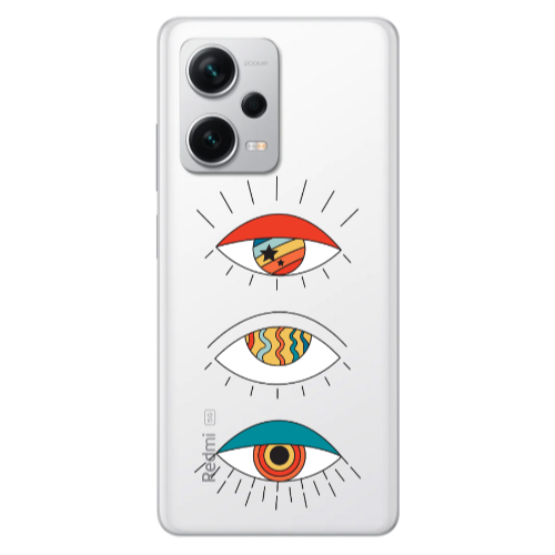 Xiaomi Redmi Note 12 5G 3 different eyes Transparent Silicone TPU Θήκη