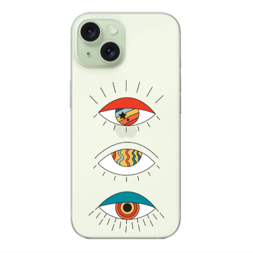 Apple iPhone 15 Plus 3 different eyes Transparent Silicone TPU Θήκη