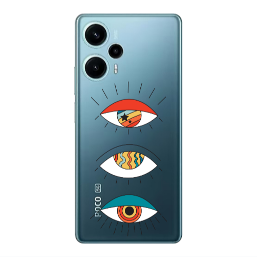 Xiaomi Poco F5 3 different eyes Transparent Silicone TPU Θήκη