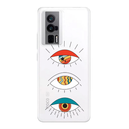 Xiaomi Poco F5 Pro 3 different eyes Transparent Silicone TPU Θήκη