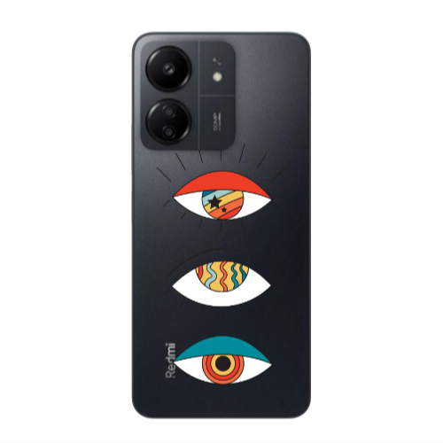 Xiaomi Redmi 13C 3 different eyes Transparent Silicone TPU Θήκη