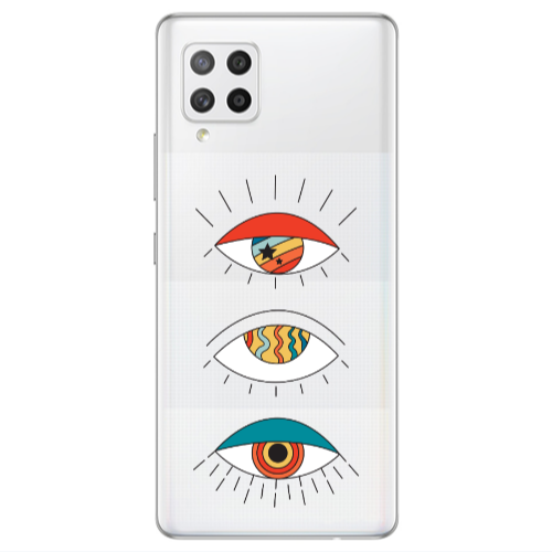 Samsung A42 5G 3 different eyes Transparent Silicone TPU Θήκη
