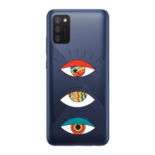 Samsung A02s 3 different eyes Transparent Silicone TPU Θήκη