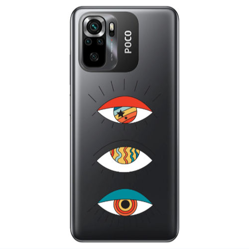 Xiaomi Poco M5 s 3 different eyes Transparent Silicone TPU Θήκη