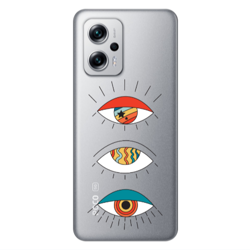 Xiaomi Poco X4 GT 3 different eyes Transparent Silicone TPU Θήκη
