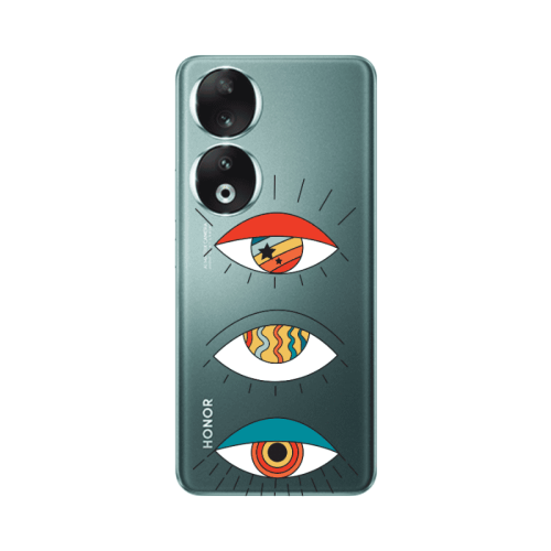 Honor 90 5G 3 different eyes Transparent Silicone TPU Θήκη
