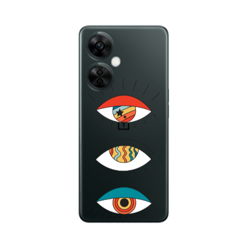 Oneplus Nord CE 3 Lite 5G 3 different eyes Transparent Silicone TPU Θήκη